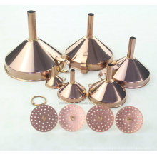 6 PCS Stainelss Steel Golden Funnel